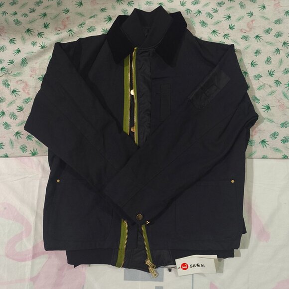 Carhartt x Sacai Black Faux Two-Piece Jacket - Picture 1 of 14